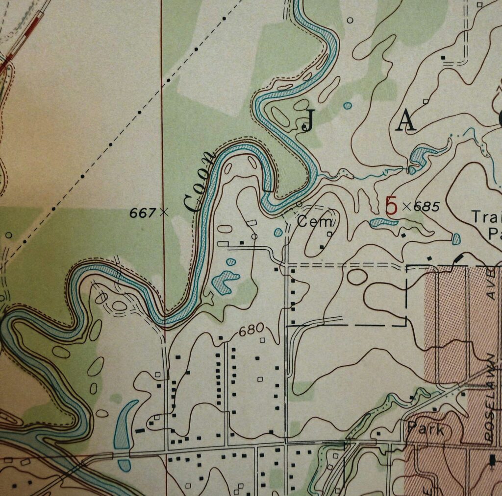 Topographic map of rugged mountain terrain